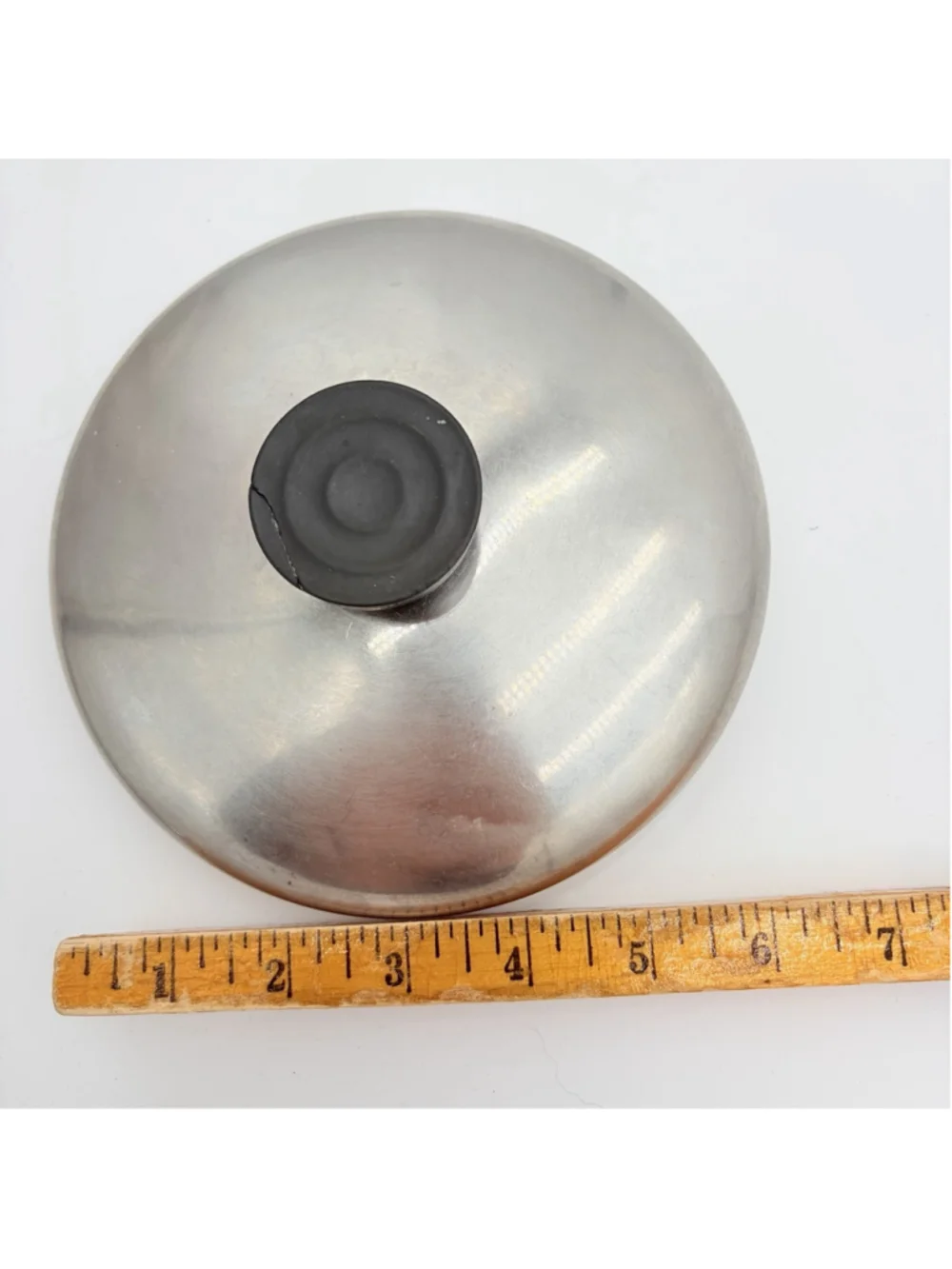 VINTAGE REVERE WARE Replacement Pot Lids Lot of 2 6” 7” Aluminum Black Knobs